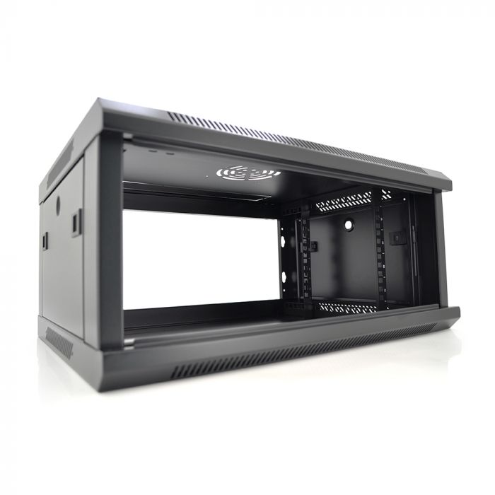 
					Шафа Merlion 4U, 600*600*279 (Ш*Г*В)мм  загартоване скло, чорна, сталь 1,2мм з замком