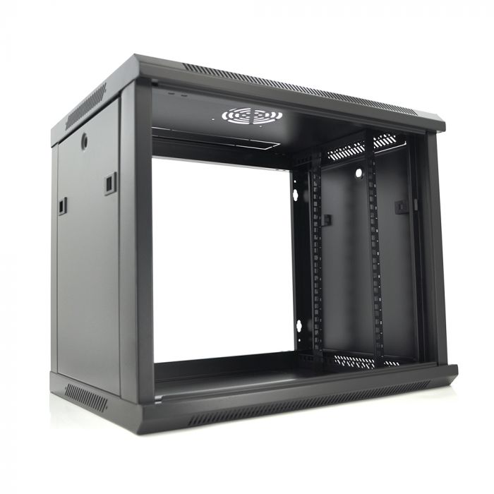 
					Шафа  Merlion 9U, 600*450*500 (Ш*Г*В)мм  загартоване скло, чорна. сталь 1,2мм з замком