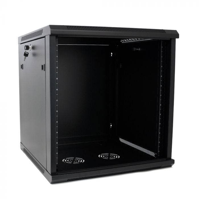 
					Шафа  Merlion 12U, 600*600*634 (Ш*Г*В) мм  загартоване скло, чорна, сталь 1,2мм  з замком