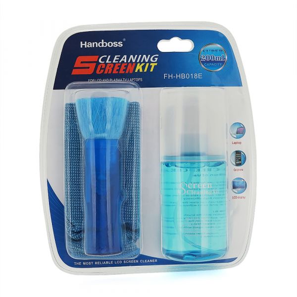 
					Набір для чистки екрану 3 в 1: спрей, щітка, серветка з мікрофібри Handboss, Q40