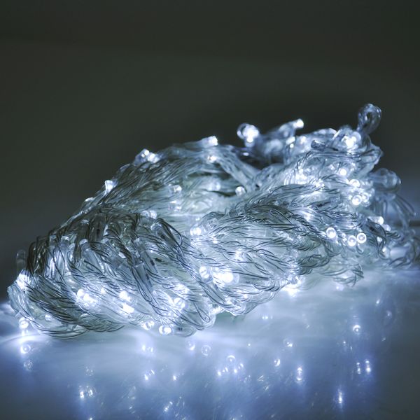 
					Гірлянда 500LED (Водоспад) White, 8 режимів, 3*2метра, прозора ізоляція, BOX