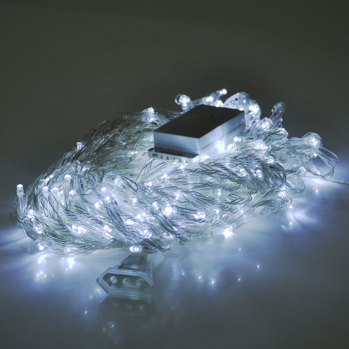 
					Гірлянда 500LED (Водоспад) White, 8 режимів, 3*2метра, прозора ізоляція, BOX