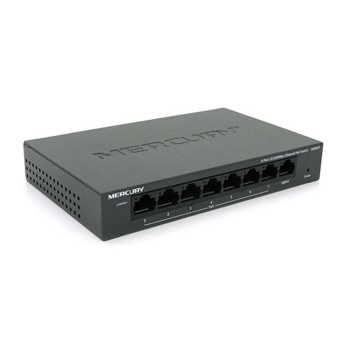 
					Комутатор POE Mercury MS08CP з 7 портами POE + 1 порт UP-Link 100Мбіт, БП в комплекті, Q18