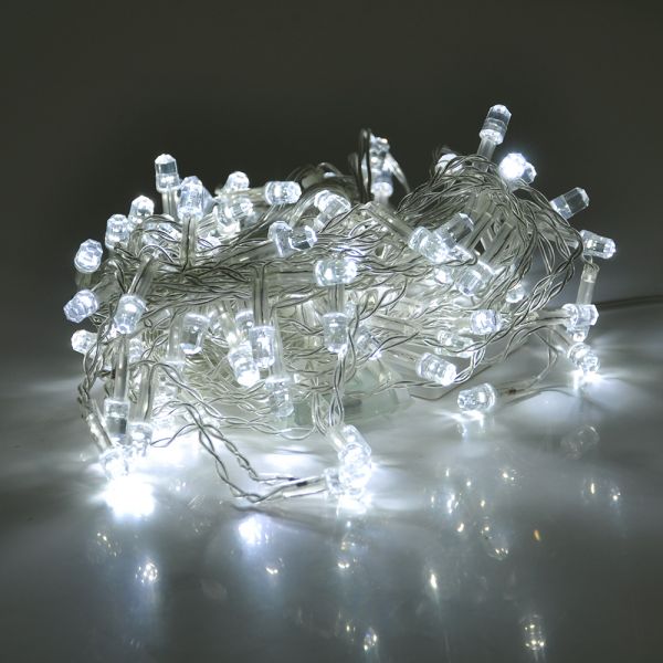 
					Гірлянди 120LED (Штора-Конус) White, 8 режимів, 3х0,3 метра, прозора ізоляція, BOX