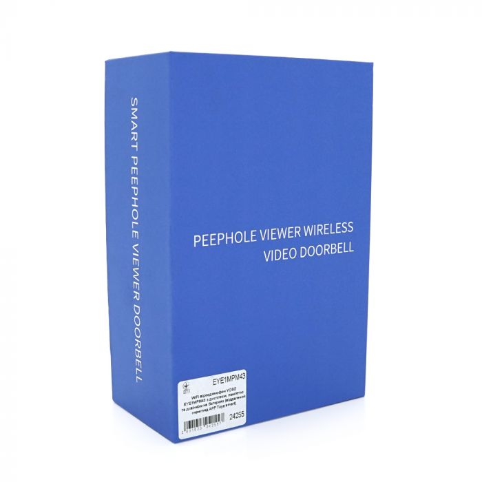 
					WiFi відеодомофон YOSO EYE1MPM43 з дисплеєм, пам'яттю та дзвінком на батареях (віддалений перегляд APP Tuya smart)