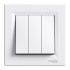 
					Вимикач триклавішний Schneider Asfora, Білий