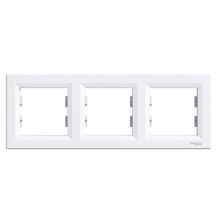
					Рамка тримісна горизонтальна Schneider Asfora, Білий