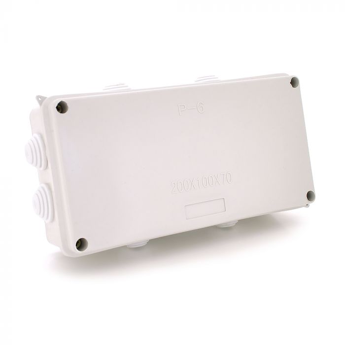 
					Коробка розподільна зовнішня PIPO Р60 200х100х70мм; IP54; пластик; (РР) 8 гермовводів; біла; Q24