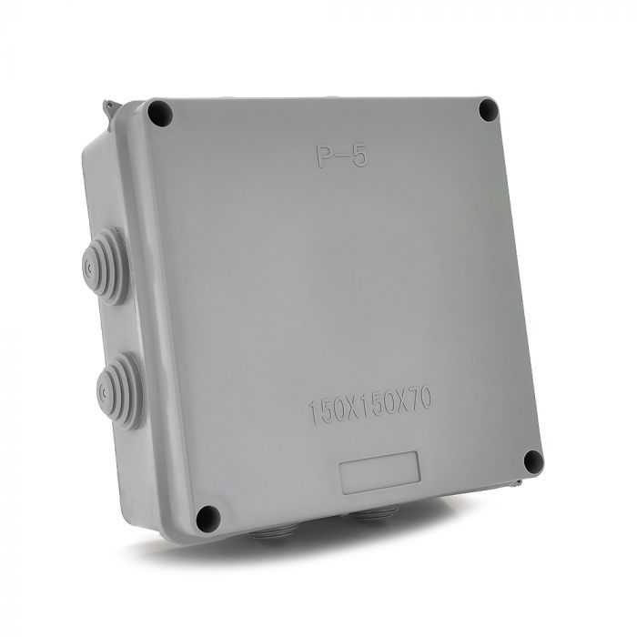 
					Коробка розподільна зовнішня PIPO Premium Р50 150х150х70мм; IP55; пластик; (РР) 8 гермовводів; сіра; Q18