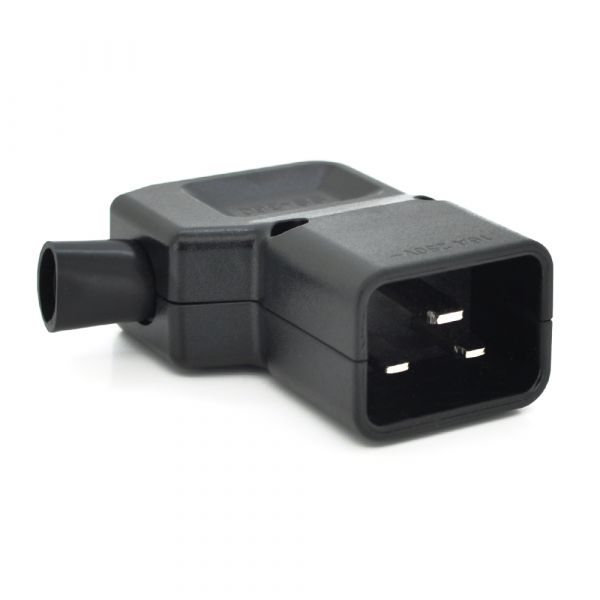 
					Триконтактний роз'єм IEC320 C20 тато (кутовий), 250V, 16A, під викруткове складання Q50/500