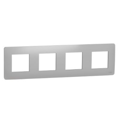 
					Рамка чотиримісна горизонтальна Schneider Unica, Алюміній