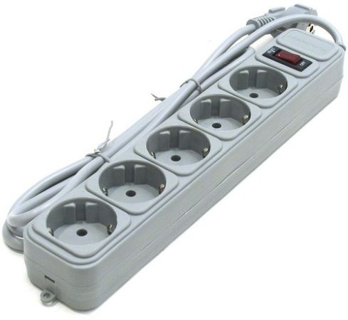 Мережевий фільтр 1.8м Maxxter SPM5-G-6G 5розеток, сірий