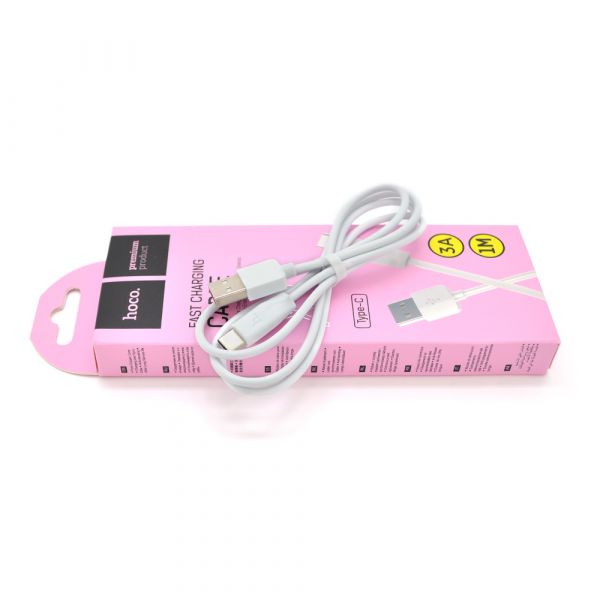 
					Кабель Hoco X1, Type-C-USB, 3A, White, довжина 1м, BOX