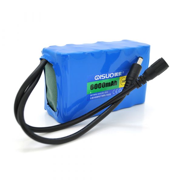 
					Акумуляторна батарея літієва QiSuo 24V 6A з елементами Li-ion 18650, DC5.5x2.1, (112x38x70mm)