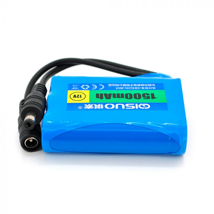 
					Акумуляторна батарея літієва QiSuo 12V 1.5A з елементами Li-ion 18650, DC5.5x2.1, (56x20x70mm)