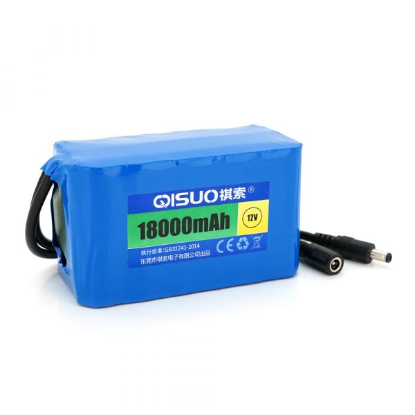 
					Акумуляторна батарея літієва QiSuo 12V 18A з елементами Li-ion 18650, DC5.5x2.1, (125x57x68mm)