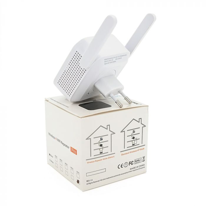 
					Підсилювач WiFi сигналу з двома вбудованими антенами LV-WR35, живлення 220V, 300Mbps, IEEE 802.11b/g/n, 2.4-2.4835GHz, BOX