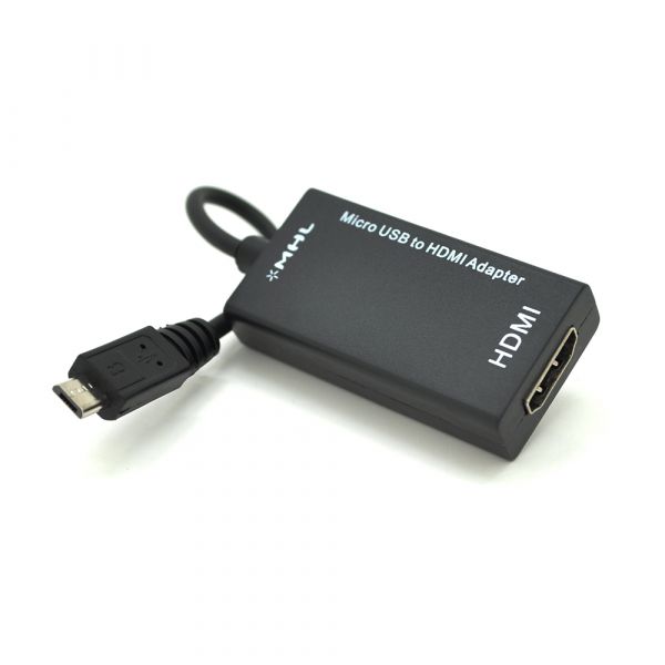 
					Конвертер MicroUSB (тато) на HDMI(мама) MHL, Black, Пакет