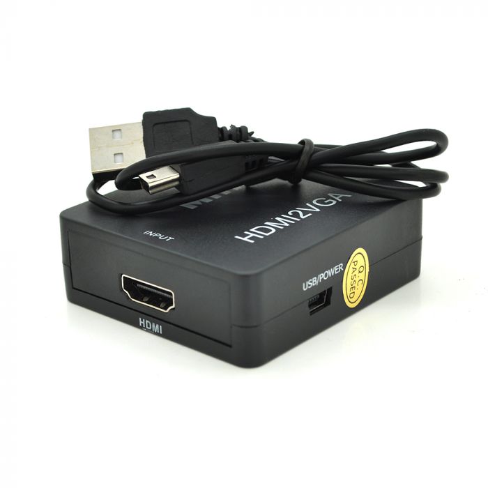 
					Конвертер Mini, HDMI to VGA, ВХОД HDMI(мама) на ВЫХОД VGA(мама), 720P/1080P, Black, BOX