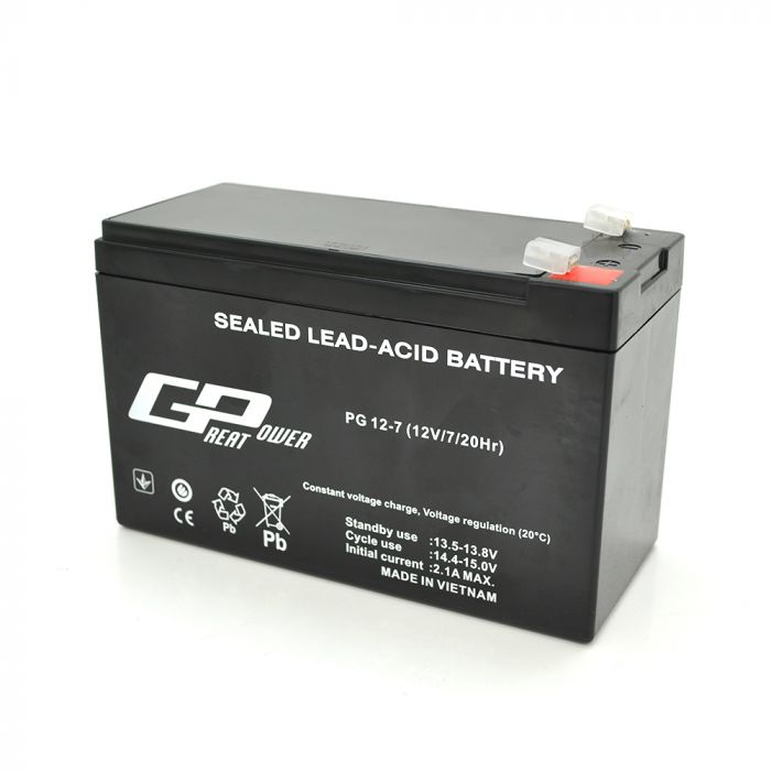 
					Акумуляторна батарея 12V 7Ah PG (151х99х96 мм)
