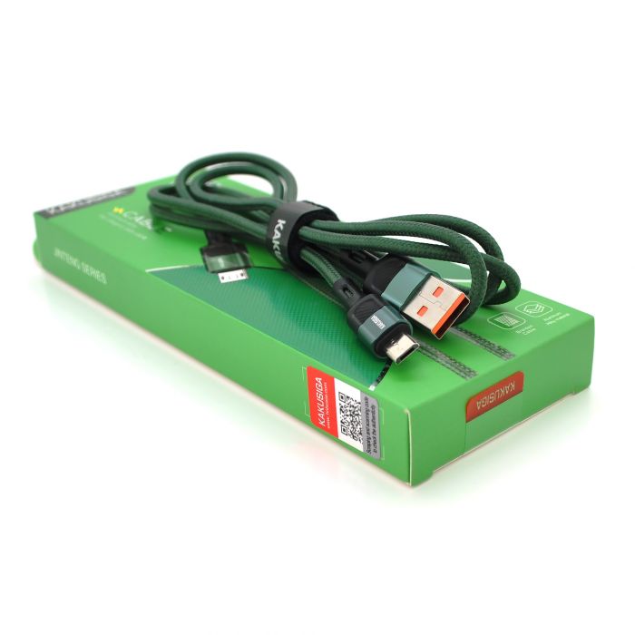 
					Кабель iKAKU KSC-458 JINTENG aluminum alloy fast charging data cable for micro, Green, довжина 1.2м, BOX