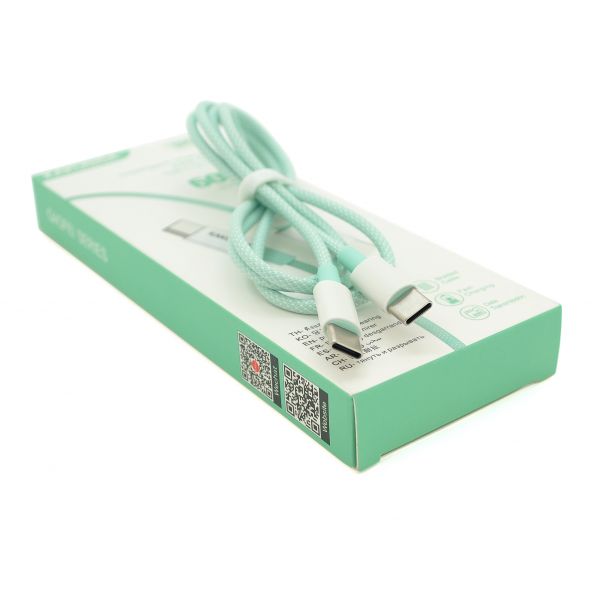 
					Кабель iKAKU KSC-723 GAOFEI PD60W smart fast charging cable (Type-C to Type-C), Green, довжина 1м, BOX