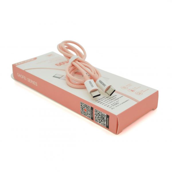 
					Кабель iKAKU KSC-723 GAOFEI PD60W smart fast charging cable (Type-C to Type-C), Pink, довжина 1м, BOX