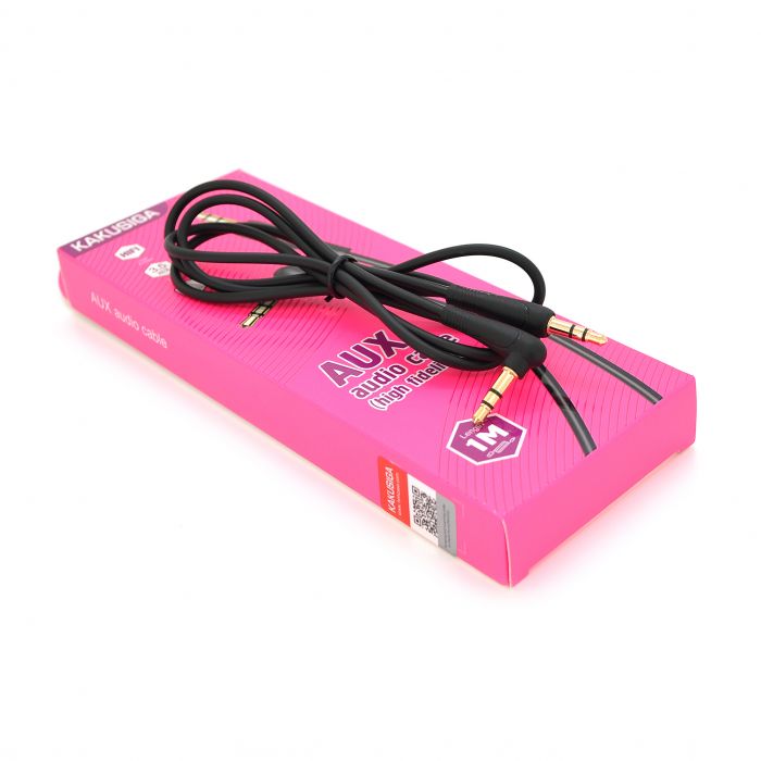 
					Кабель  iKAKU KSC-521 MEILE AUX Audio DC3.5 тато-тато 1.0м, GOLD Stereo Jack, (круглий) Black cable, Box