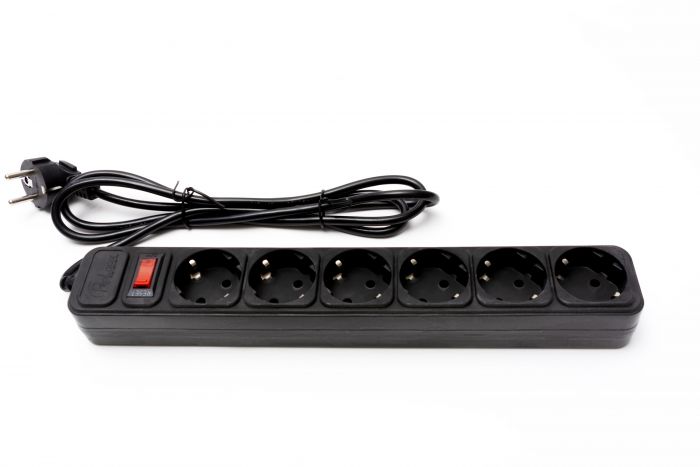 
					Мережевий фільтр PROLOGIX 075P6-18B, 220В 10А, 6 розеток, 1.8м, чорний, коробка Q40