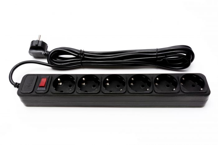 
					Мережевий фільтр PROLOGIX 075P6-45B, 220В 10А, 6 розеток, 4.5м, чорний, коробка Q30