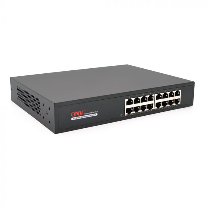 
					Комутатор Gigabit Ethernet ONV-H3016 у металевому корпусі, 16*1000Мб портів, 270х181х44 мм