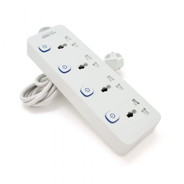 
					Мережевий фільтр QiaoLian YT-80, 4 Розетки, 2 м, перетин 3х0, 75мм, White, Blister