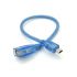 
					Кабель USB 2.0 AF/Mini-B OTG, 0.3m, прозорий синій