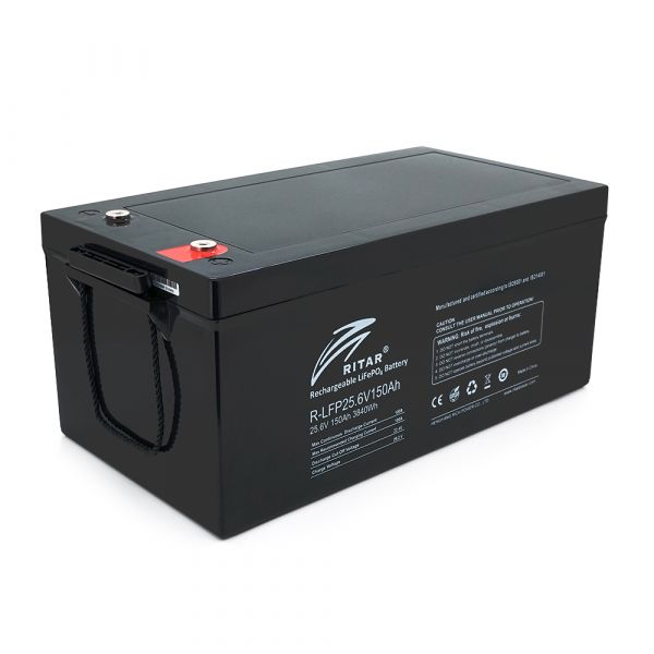 
					Акумуляторна батарея Ritar LiFePO4 25,6V 150Ah (522 х 240 х 219) Q1