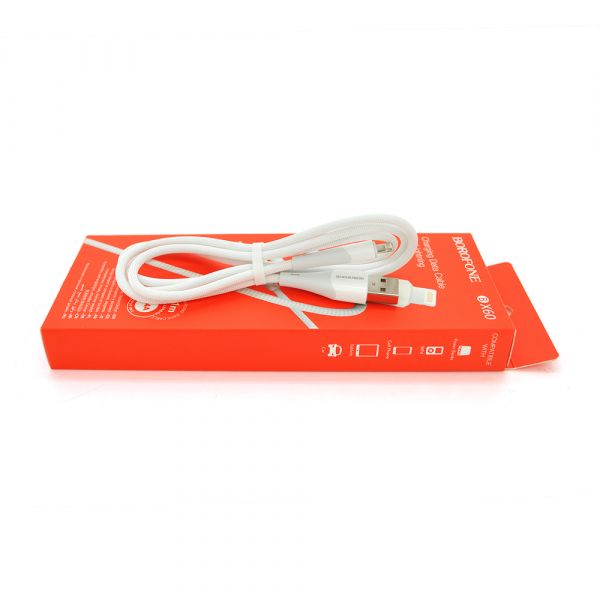 
					Кабель Borofone BX60, Lighting-USB, 2.4A, довжина 1м, White, BOX