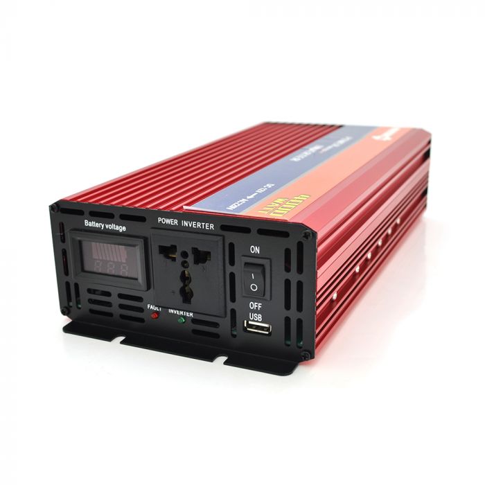 
					Інвертор напруги NV-4000(2000Вт)+LCD, 12/220V, approximated, 1 універсальна розетка, клем, Box