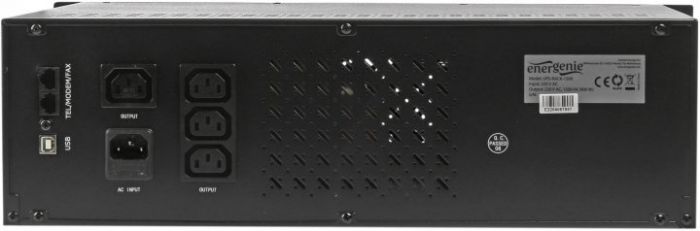Блок безперебійного живлення EnerGenie UPS-RACK-1500, 1500VA, LCD, USB, серія Pro, Rack 3.4U
