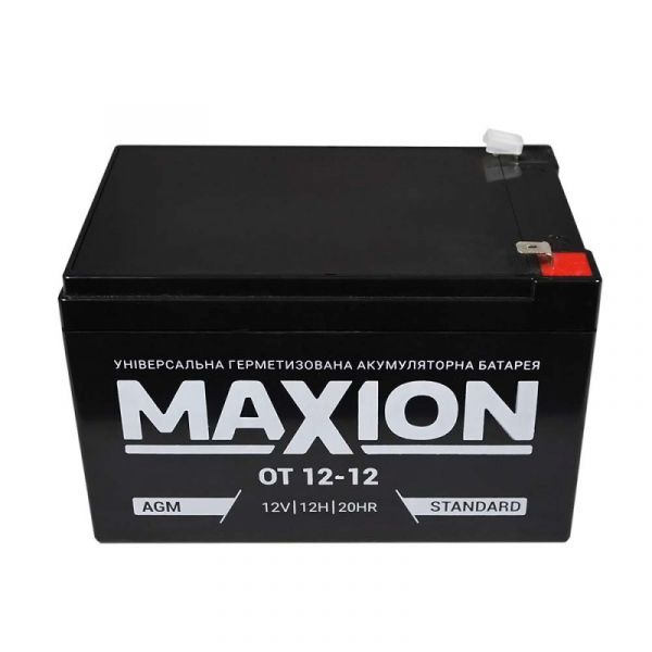 
					Акумуляторна батарея MAXION AGM OT 12-12 12V 12Ah (151 х 98 х 100), Q4