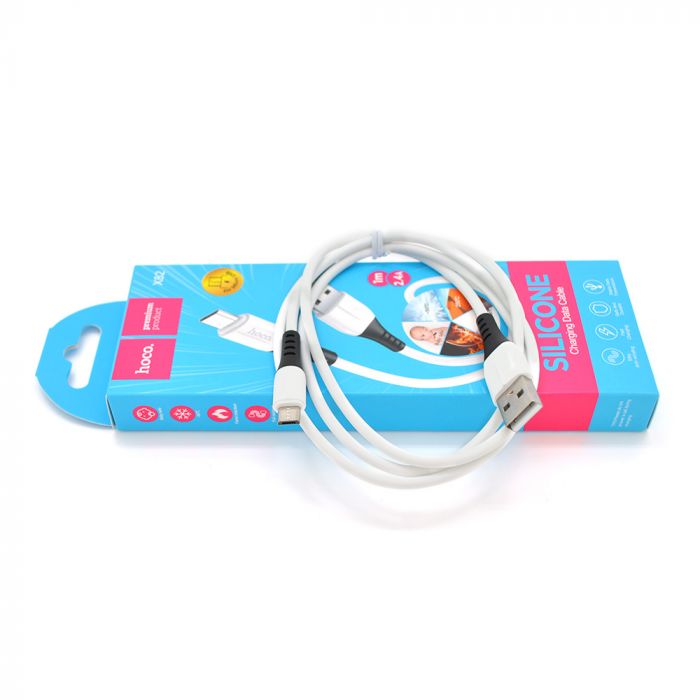 
					Кабель Hoco X82 silicone, Micro-USB, 2.4A, White, довжина 1м, BOX