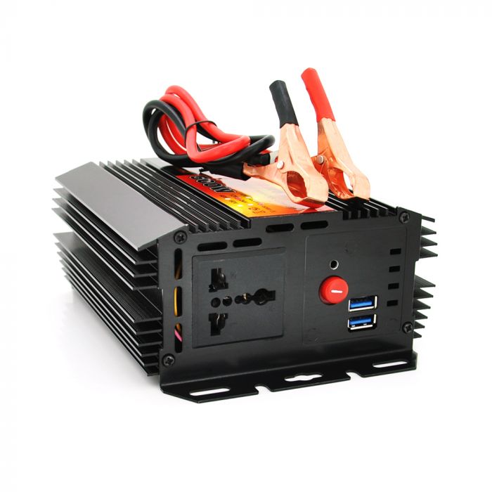 
					Інвертор напруги LY500W (DC:500W), 12/220 з апроксимованою синусоїдою, 1 універсальна розетка, 2*USB (DC:5V/2.4A), клеми, Q20