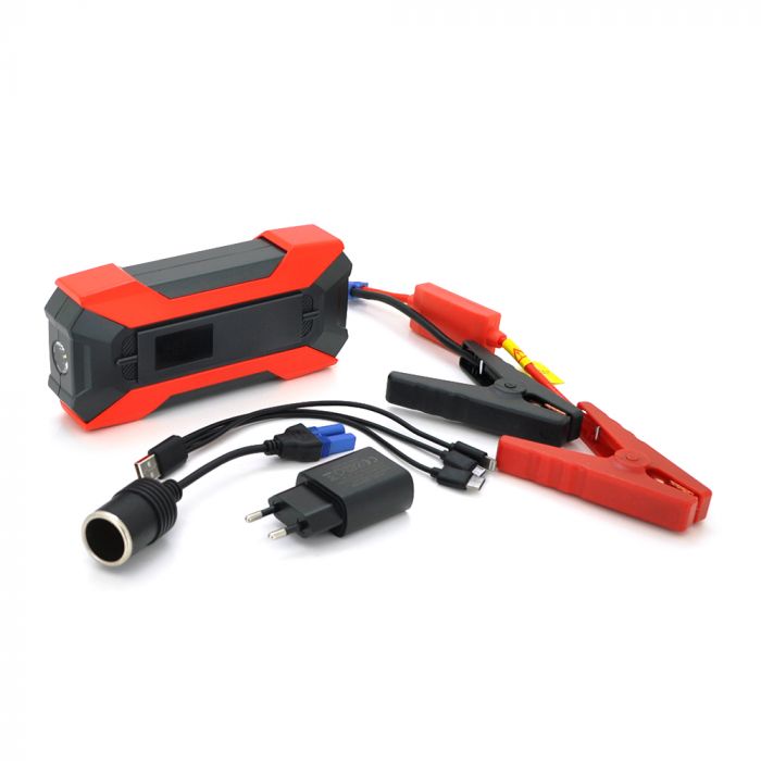 
					Пусковий автомобільний пристрій A11-38000, 12V, пусковий струм 400А-800А, DC: 16.8V, 1*Type-C+1*QC3.0 5V3A/9V2A, крокодили в комплекті, LED