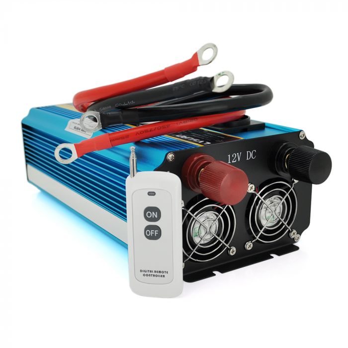 
					Інвертор напруги LY5000W (DC:2500W), 12/230V з правильною синусоїдою, 3 Shuko, 4*USB (DC:5V/2A), клеми+ дроти, remote control, BOX