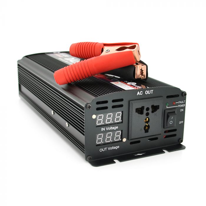 
					Інвертор напруги ST2500CP (DC:1250W), 12/220V з апроксимованою синусоїдою, 1 універсальна розетка, крокодили, BOX