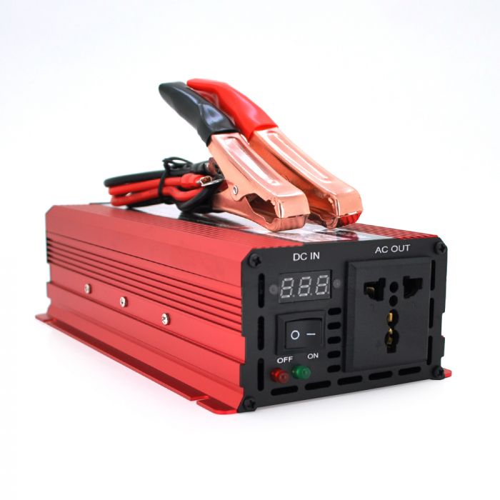 
					Інвертор напруги CJ-1600M (DC:800W), 12/220V з апроксимованою синусоїдою, 1 універсальна розетка, крокодили, Q24