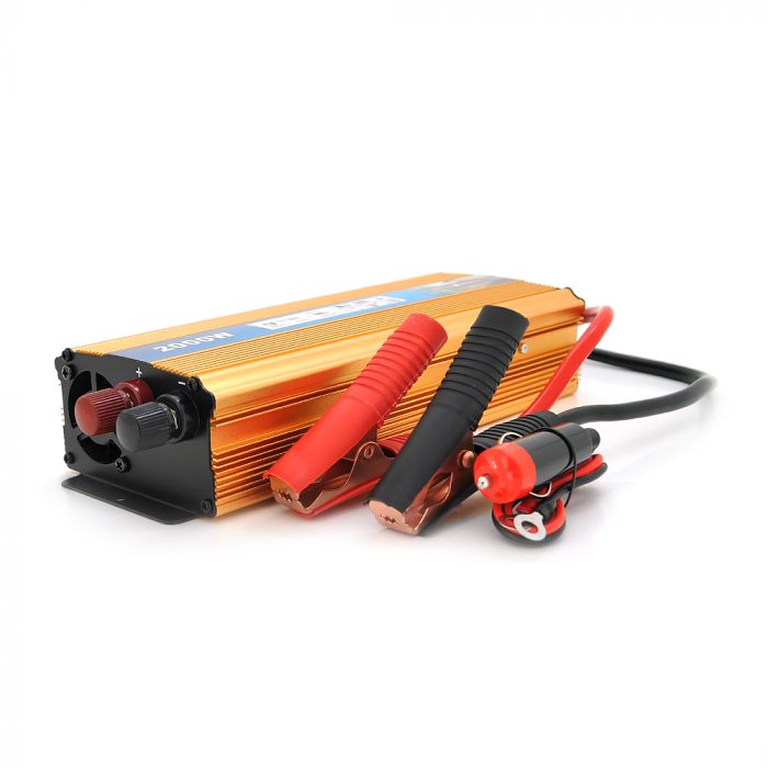 
					Інвертор напруги M2000W (DC:900W), 12/220V з апроксимованою синусоїдою, 1 універсальна розетка, 1*USB (DC:5V/2A), крокодили+прикурювач, BOX