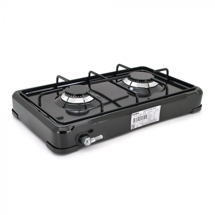 
					Газова плита Floria ZLN7128, 2 комфорки, Black
