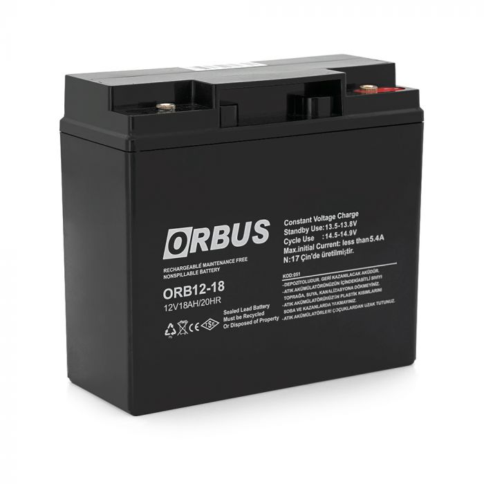 
					Акумуляторна батарея ORBUS  ORB1218 AGM 12V 18 Ah  (180 x76x167) 5 kg Q4/192