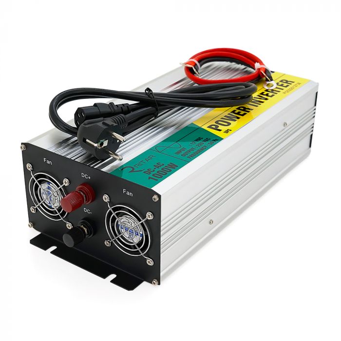 
					Інвертор напруги RITAR RSCU-1000, 12V/220V, 1000W з правільною синусоїдою, вбудований зарядний пристрій, 1xShuko, 1xUSB, клеммные провода, BOX, Q4