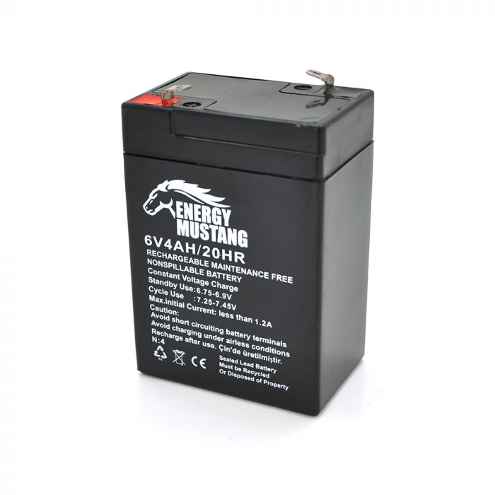 
					Акумуляторна батарея EnergyMustang EM640 AGM 6V 4Ah  (70 x 48 x 101) 0.66 kg Q20/2000