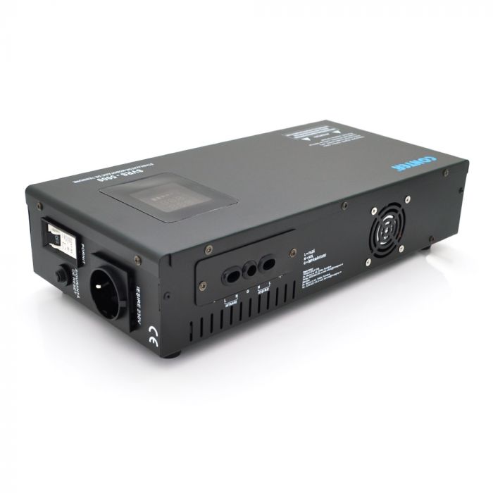 
					Стабілізатор напруги релейний Conter SVR-5000VA/3750W однофазний, напольного монтажу, LED дисплей, DC150-270V, AC230±8%, 2*Shuko, Q4